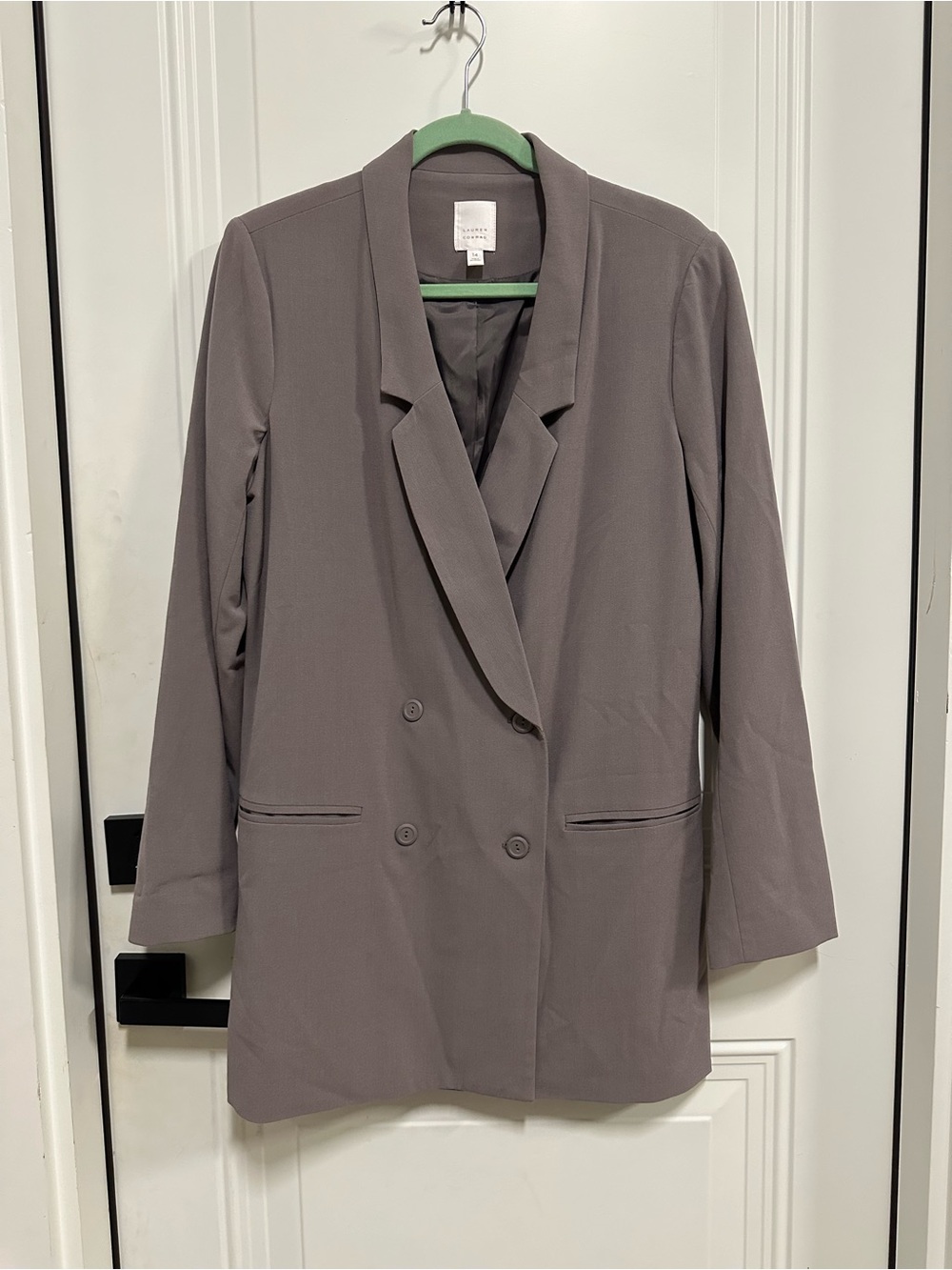 LC Lauren Conrad Double-Breasted Gray-Taupe Blazer